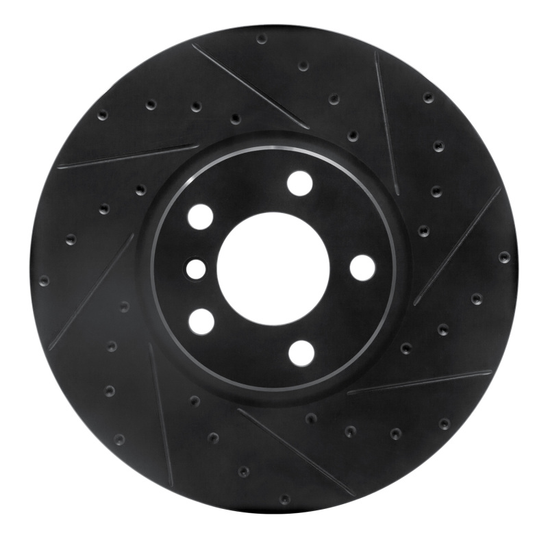 BMW X4 Brake Rotor (1) - Right Front - R1 Concepts - Drilled & Slotted - Black - `16-`18